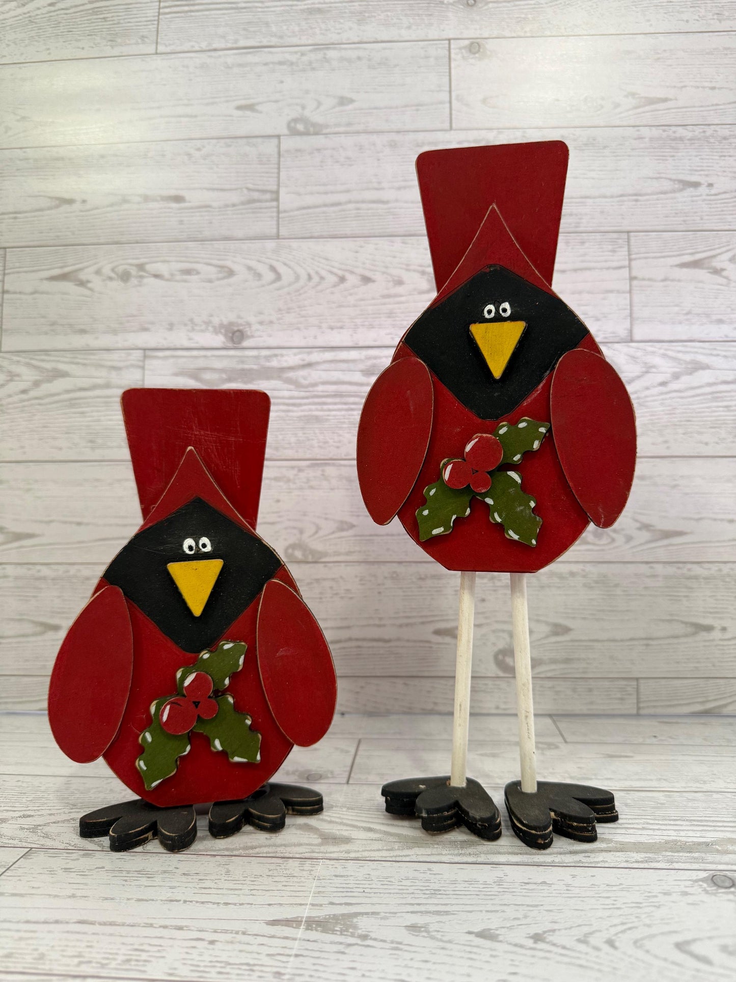 Cardinal set of 2 chunky base DIY wood kit