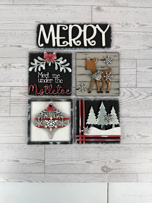 Door window Mistletoe Merry  DIY wood kit