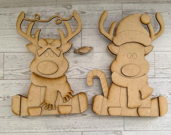 Chunky Christmas Reindeer DIY wood kit