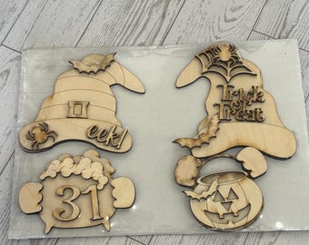 interchangeable Halloween Gnome outfit DIY wood kit