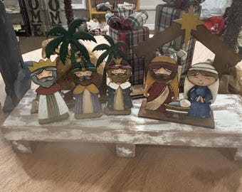 8 piece nativity DIY wood kit