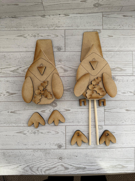 Cardinal set of 2 chunky base DIY wood kit