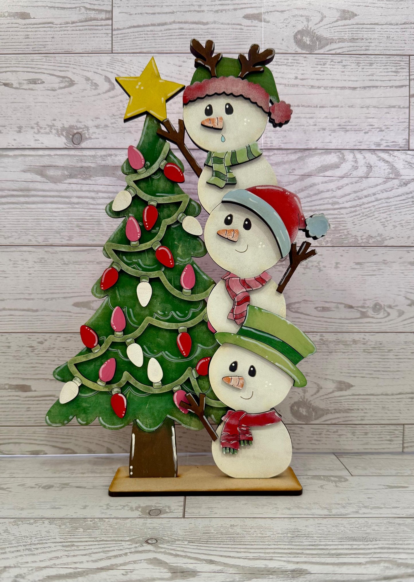 Stackable Snowman Tree DIY wood kit