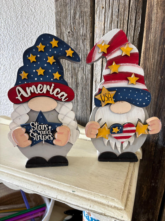 Interchangeable 4th of july Gnome outfit DIY wood kit