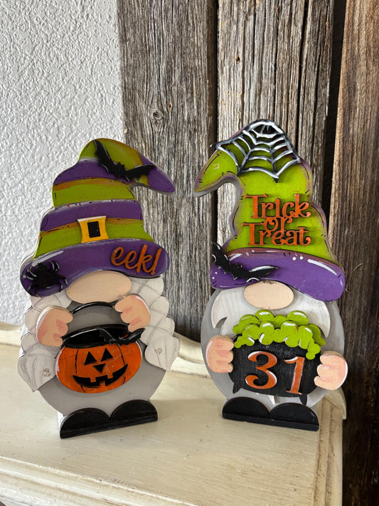 interchangeable Halloween Gnome outfit DIY wood kit