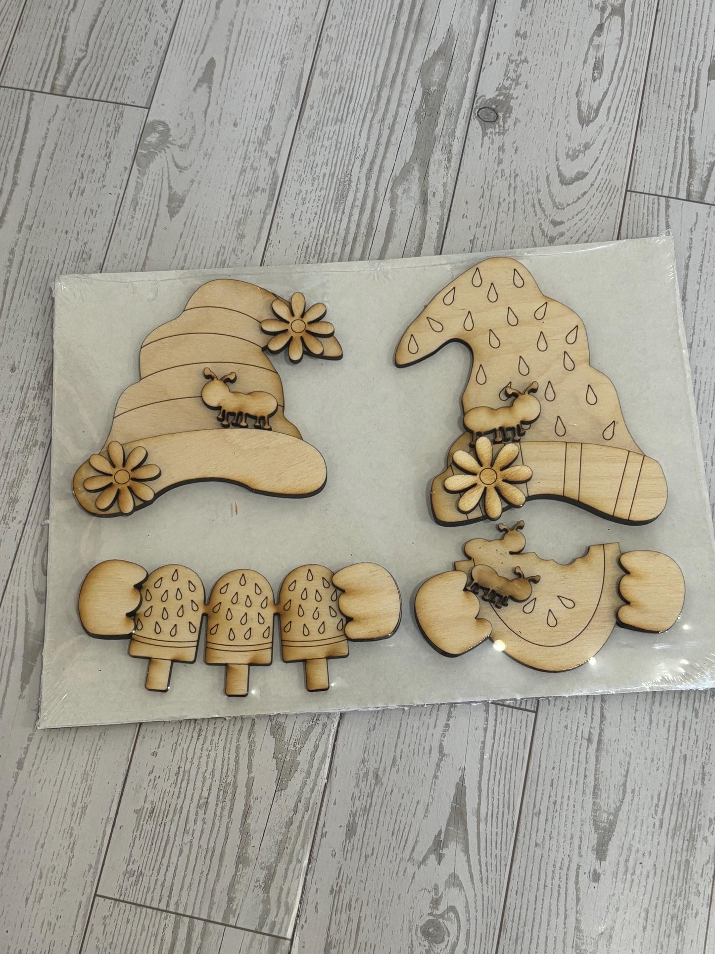 Interchangeable watermelon Gnome outfit DIY wood kit