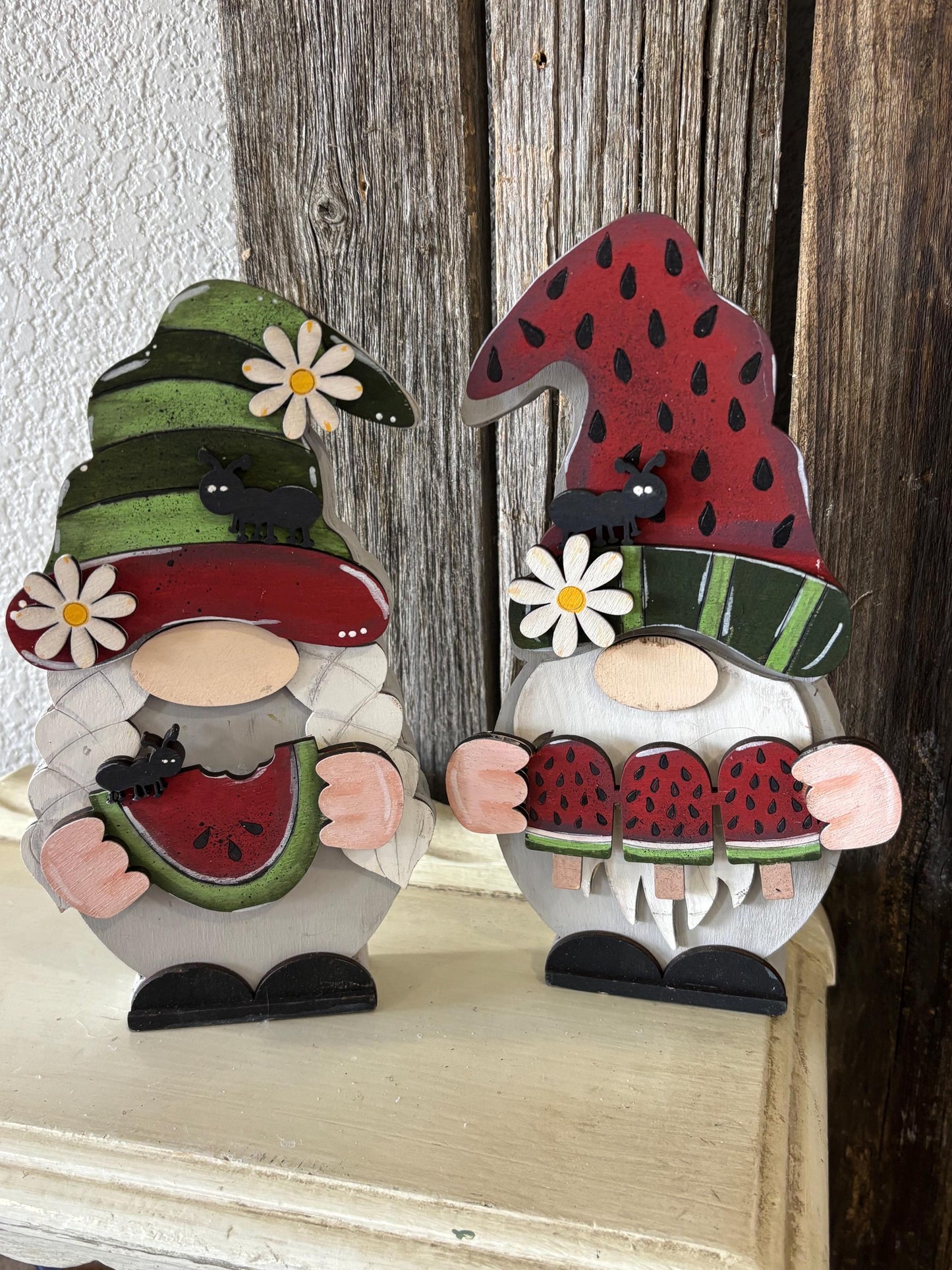 Interchangeable watermelon Gnome outfit DIY wood kit
