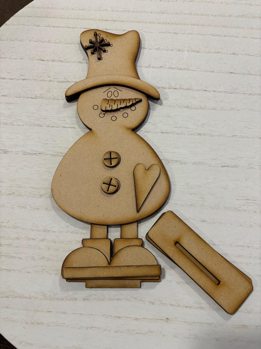 Vintage snowman DIY wood kit