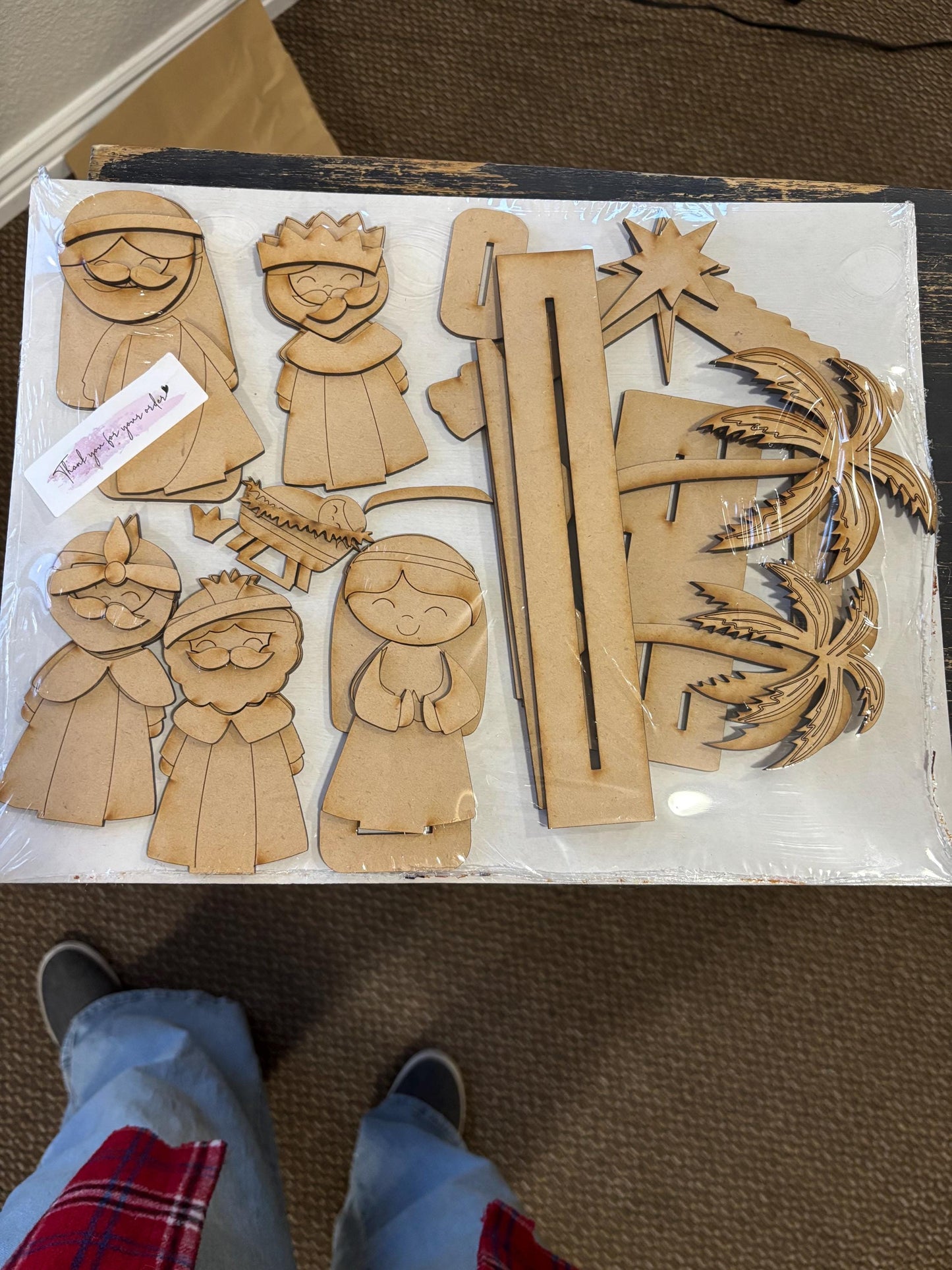 8 piece nativity DIY wood kit