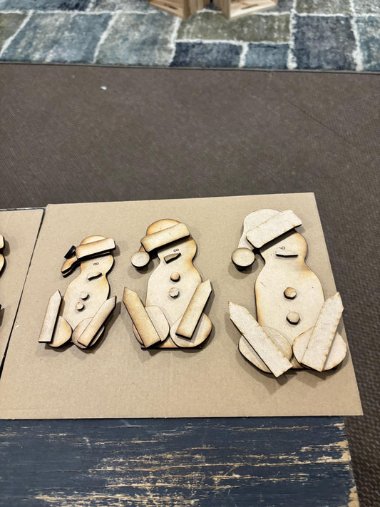 Chunky Snowman DIY wood kit