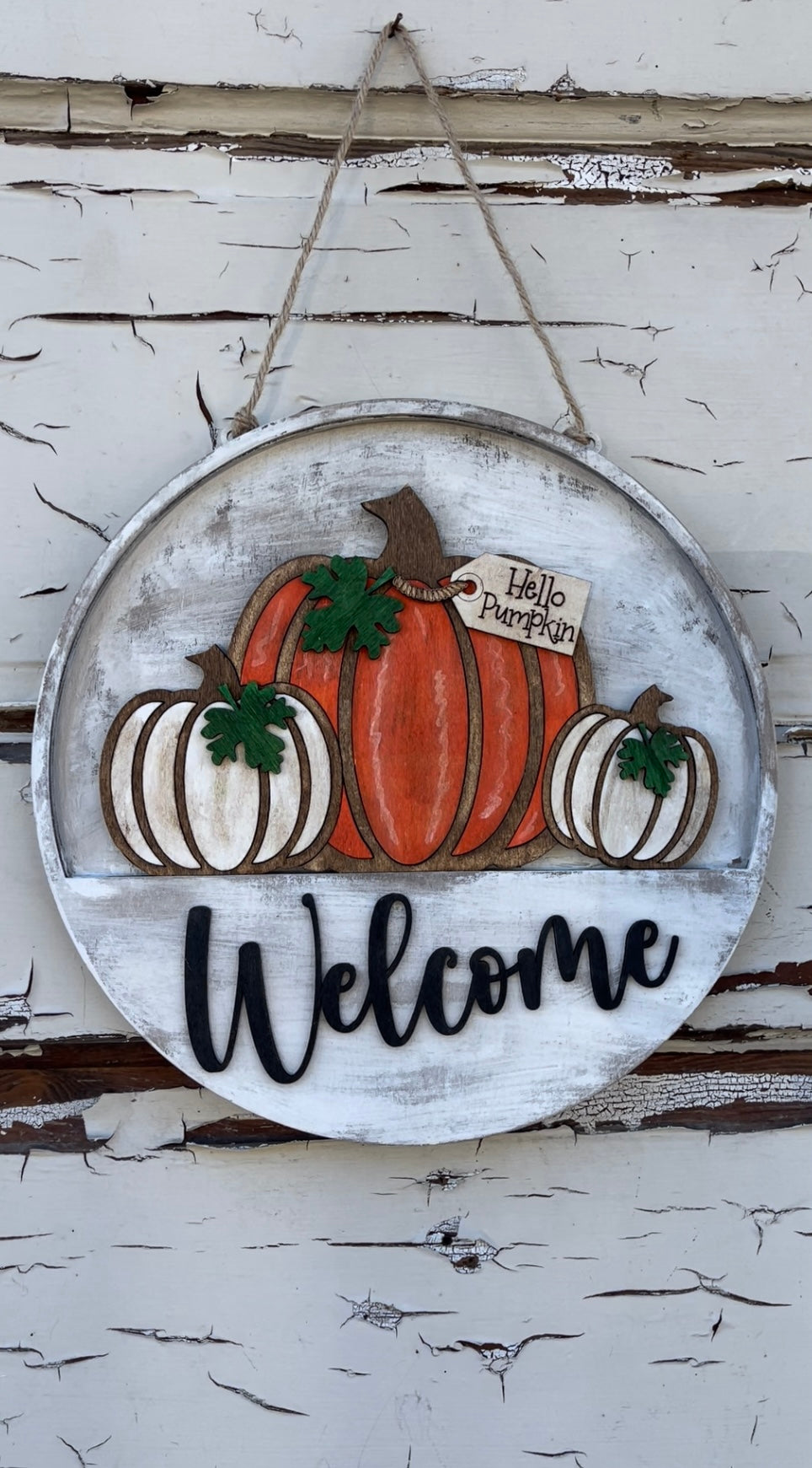 Interchangeable hello pumpkin door hanger (insert only)