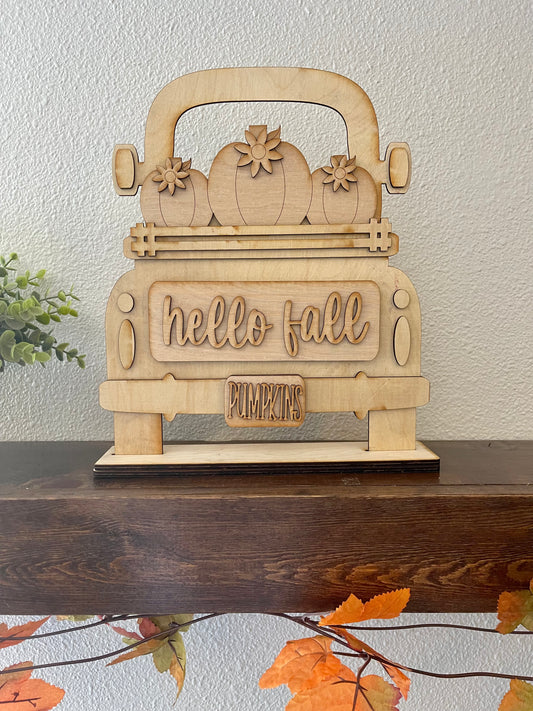Interchangeable Truck Hello Fall (insert only)