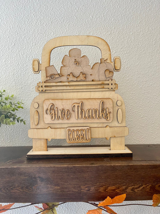 Interchangeable Truck Give Thanks (insert only)